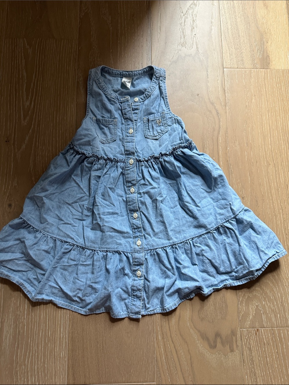 OshKosh B'gosh Light Blue Denim Tiered Dress